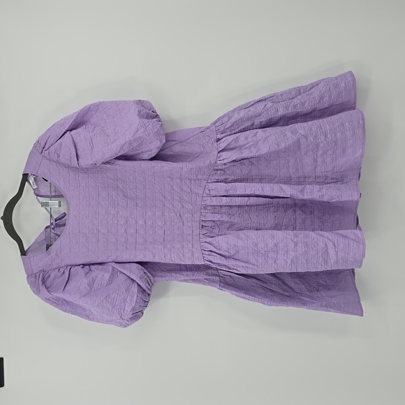 English Factory Back Tie Jacquard  Lavender Mini Dress Size M - Picture 1 of 10